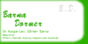 barna dormer business card