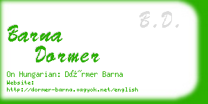 barna dormer business card
